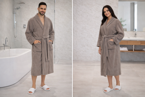 American cotton robe – in beige