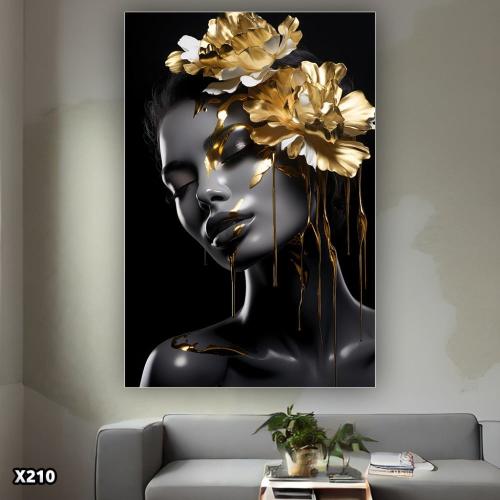 لوحة كانفس امرآة بالرسم التجريدي