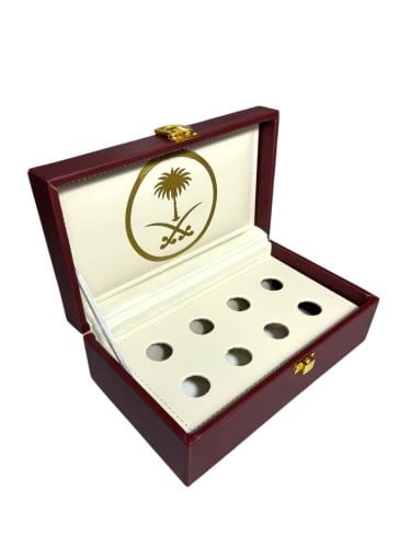 حقيبة جلد لحفط الأدهان 8 ربع ب سيفين ونخلة