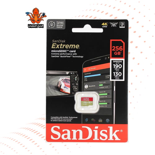 بطاقة ذاكرة ساندسك مايكرو 256جيجا 4K كاميرا SanDis...