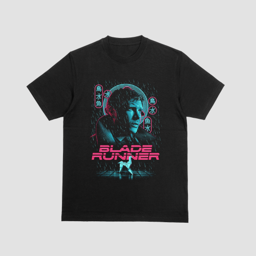 Blade Runner Rick Deckard Origami Unicorn Rain Gra...