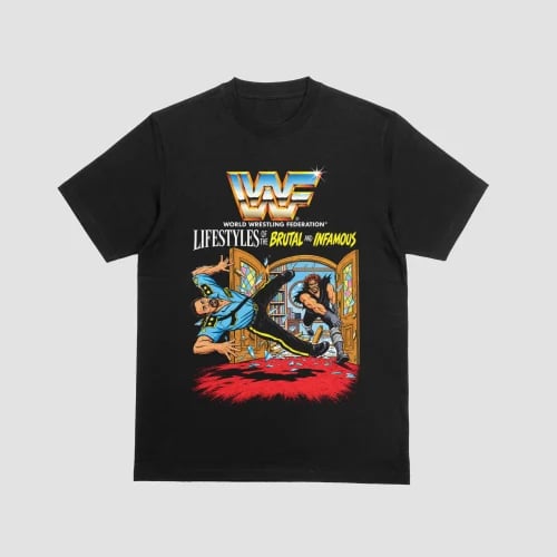 Retro WWF Big Boss Man vs Cactus Jack Comic Art Gr...