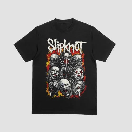 Slipknot Fiery Masks & Skulls Nu Metal Band Graphi...