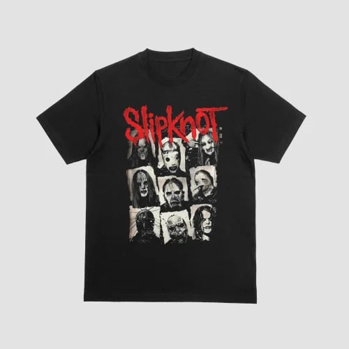 Slipknot 9 Member Mask Grid Red Blood Drip