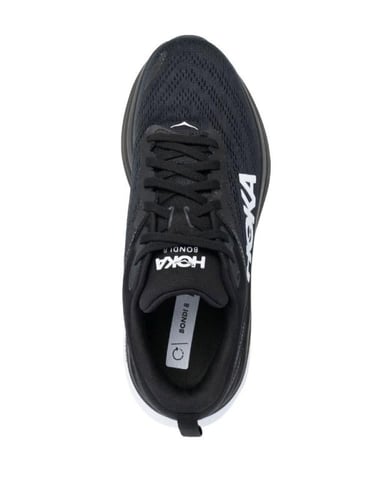 Hoka bondi 8 _ Black with white soles