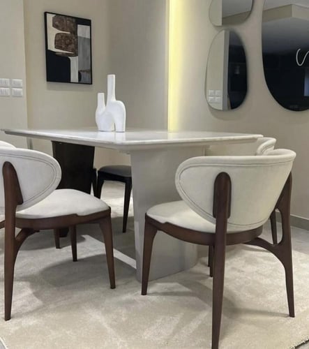 طاوله طعام بديل الرخام +6 كرسي