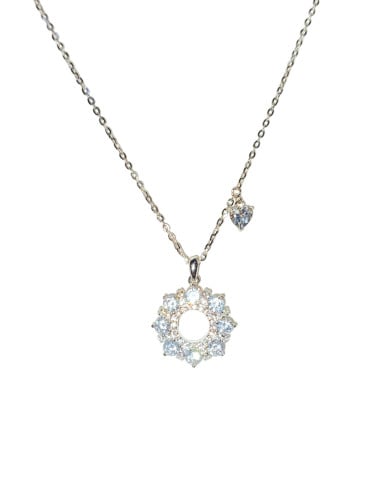 تعليقة فضة عيار 925 مطلية ذهب ابيض قطع الماس