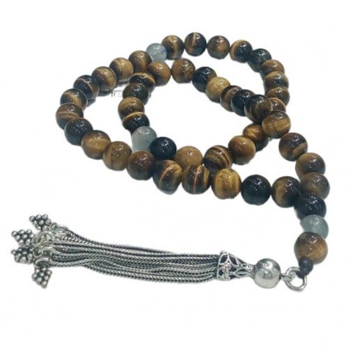 سبحة عين النمر مع الفضة الخالصة