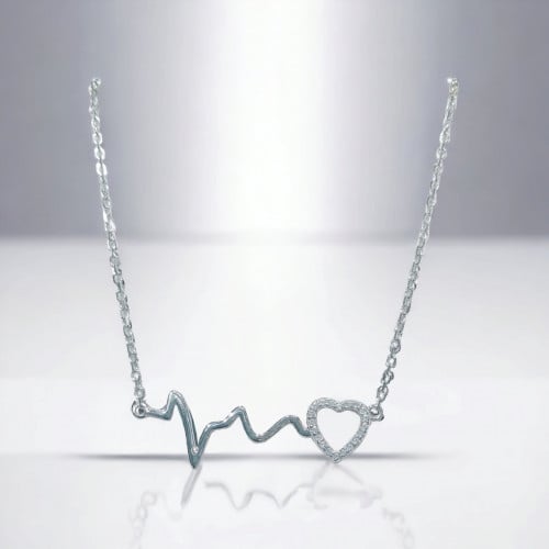 تعليقة فضة عيار 925 مطلية ذهب ابيض قطع الماس