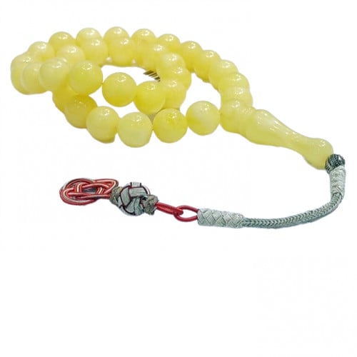 سبحة كهرمان طبيعي أصفر كتله طربزون