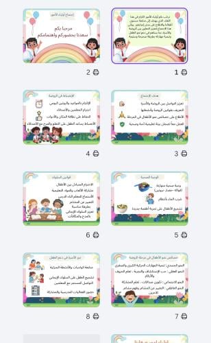 عرض تقديمي لأجتماع آولياء الأمور (رياض اطفال)