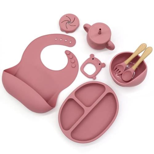 طقم الاكل شامل حفر الاسم - Dark Pink