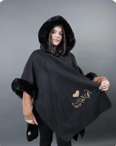 شال شتوي نسائي بالاسم اسود