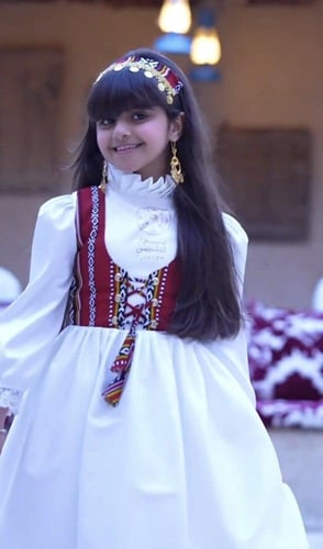 فستان يوم التأسيس فستان بناتي بالهوية الوطنية الرس...