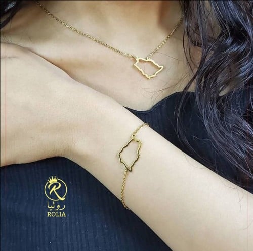 سلسال واسواره خريطة المملكة مع فص