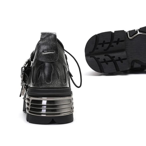 black leather lace-up shoes