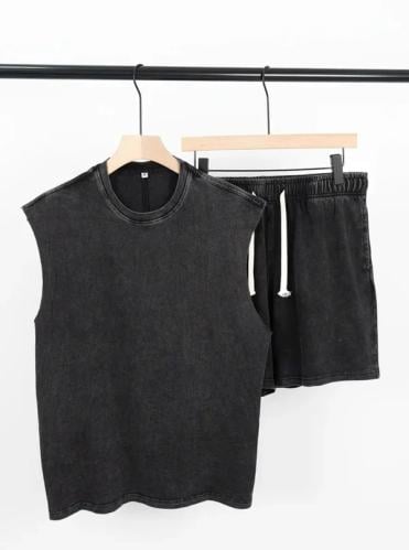 Vest and Washed Shorts