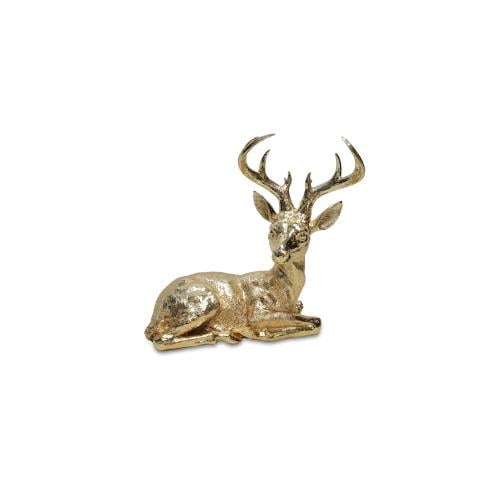 A luxurious golden reclining deer statue – an elegant decorative masterpiece for majlis and tables