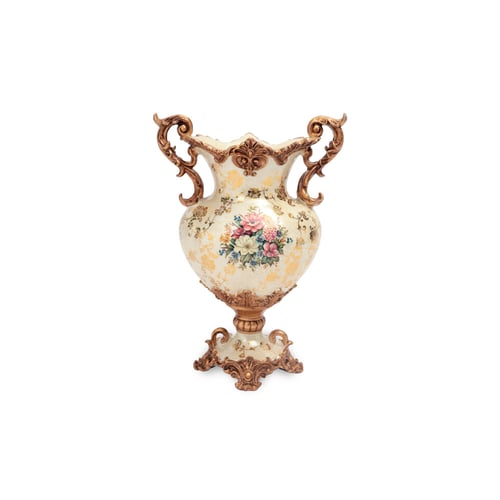 فازة كلاسيكية ذهبية فاخرة من السيراميك – قطعة ديكو...