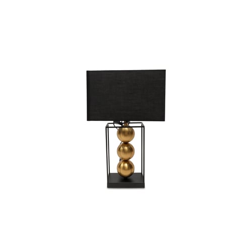 Modern table lamp with geometric design in black a...