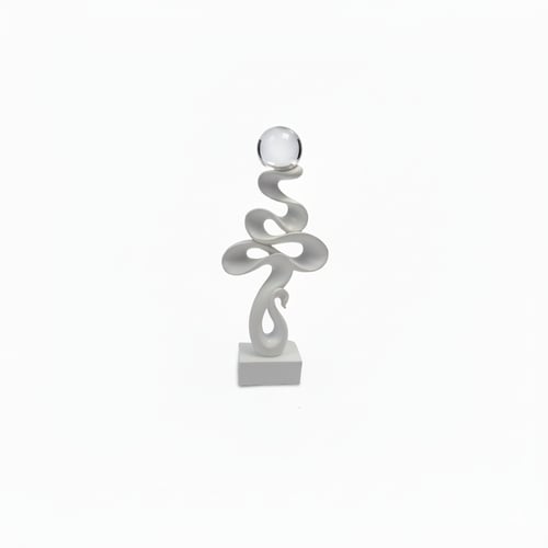 تحفة ديكور تجريدية بيضاء بتصميم عصري أنيق