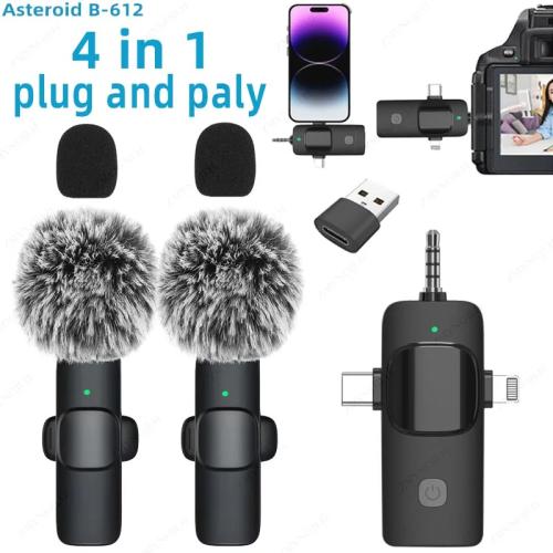 ميكروفون Lavalier لاسلكي 4 في 1