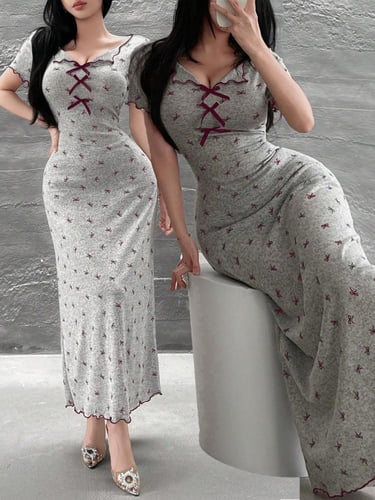 فستان أنيق بقصة طويلة تصميم عصري بياقة واسعة لإطلا...