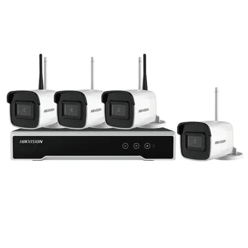 هيكفيجن 4 كاميرات خارجية 4MP لاسليكة+جهاز التسجيل...