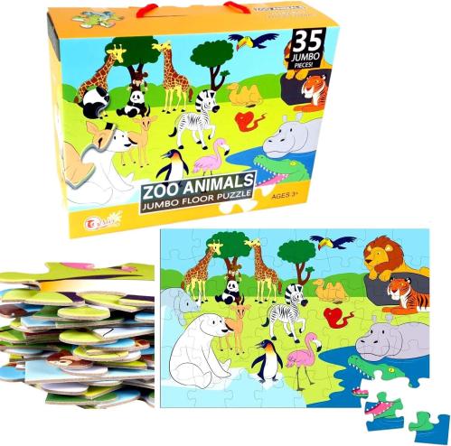 ZOO ANIMALS JUMBO PUZZLE 35 PCS 60 X 44 CM