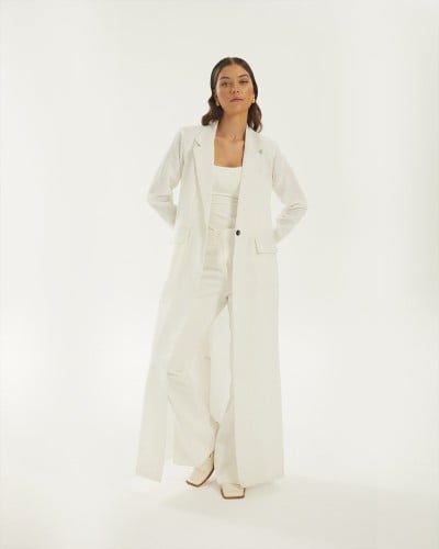 GEOMETRIC LINEN ABAYA