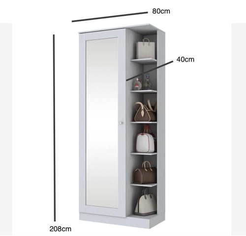 دولاب عبايات رصاصي مع رف شنط