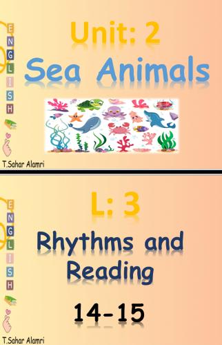 We Can 3 (U2 L3)Sea Animals-Rhythms and Reading