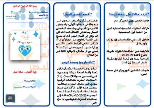 مطوية اليوم العالمي للبصر ( للإبصار)