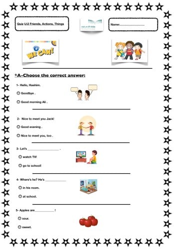 Quiz we can 2–2 U2 Friends, Actions,Things