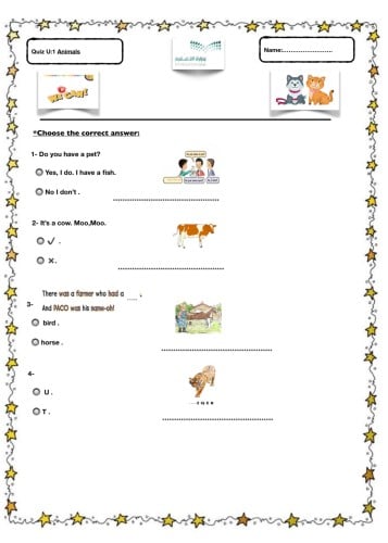 Quiz we can 1 U1 Animals