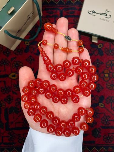 سبحة فاتوران لون احمر شفاف