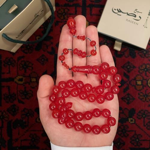 سبحة فاتوران لون أحمر شفاف