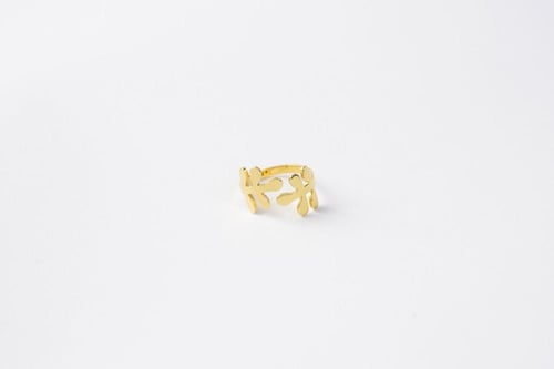 خاتم المورينغا من الفضه الخالصه المطلية بالذهب