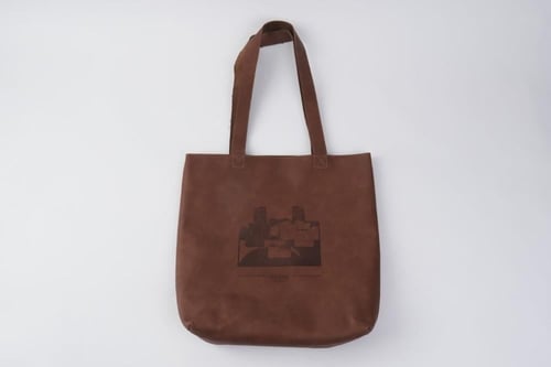 عسير حقيبة جلد - بني