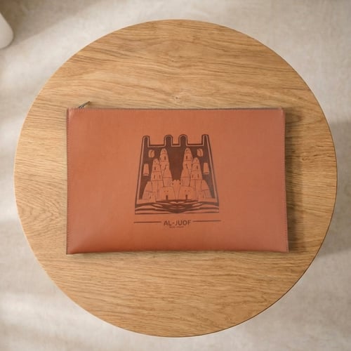 الجوف حافظة لابتوب جلد - بني