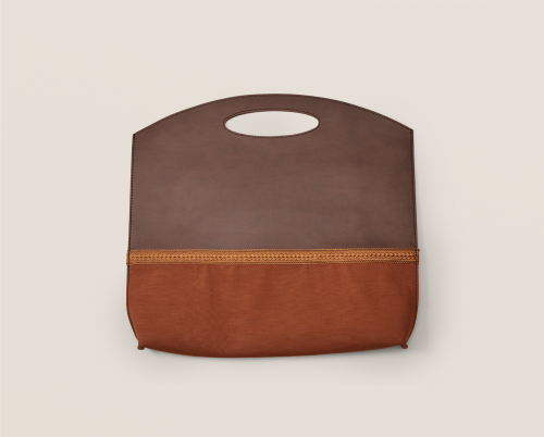 حقيبة تراثنا - جلد وقماش تصميم البشت