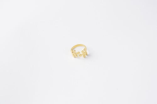 خاتم المورينغا من الفضه الخالصه المطلية بالذهب