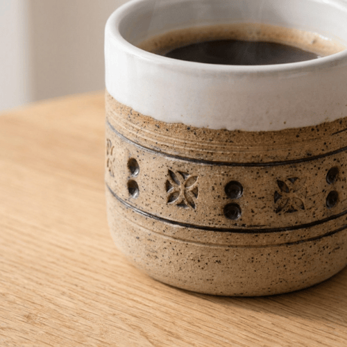 كوب فخاري| أبيض