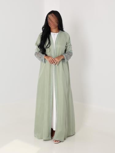 حرير مغسول اخضر رمادي