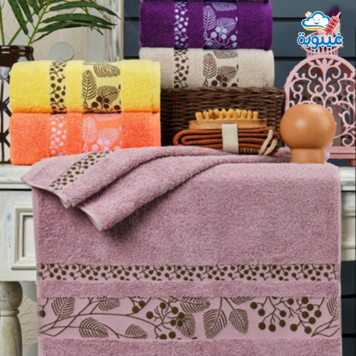 منشفة حمام قطن 100% مطرزة - مقاس 165*90