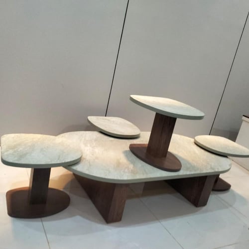 طقم طاولة ارضي بديل رخام