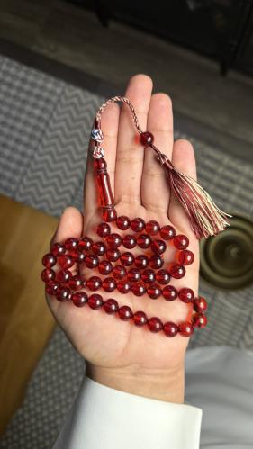 مسباح بكلايت احمر شفاف كركوشة فاخر