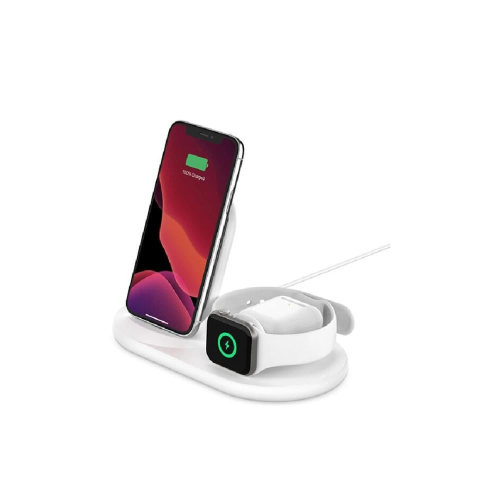 بيلكن- شاحن ستاند لاسلكي 3 في 1 - ابيض