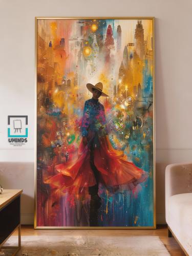 لوحة كانفاس لتعليق العباية – قماش قطني مودرن