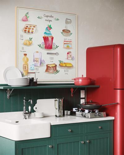 لوحة كانفاس حلويات كرتونية بتصميم مرح للمطبخ